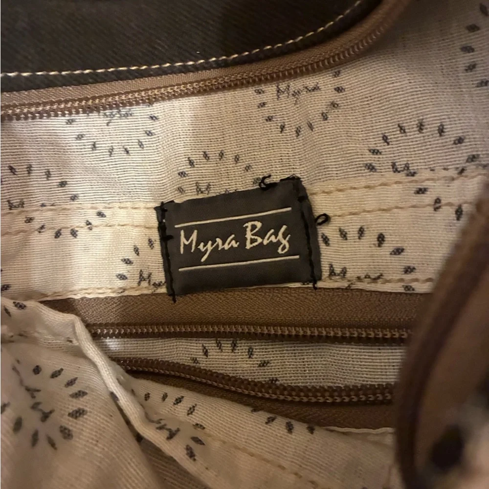 Myra Bag‎ Brown and Cream Patterned Backpack